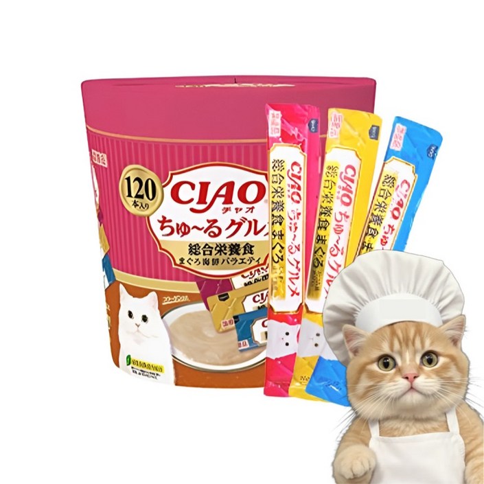 겟플렉스이나바 챠오츄르 구루메 버라이어티 120p 종합영양 참치해물