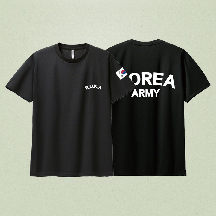 ROKA 로카티 코리아아미 반팔 기능성 티셔츠 빅사이즈 5종 컬러 육군 2P