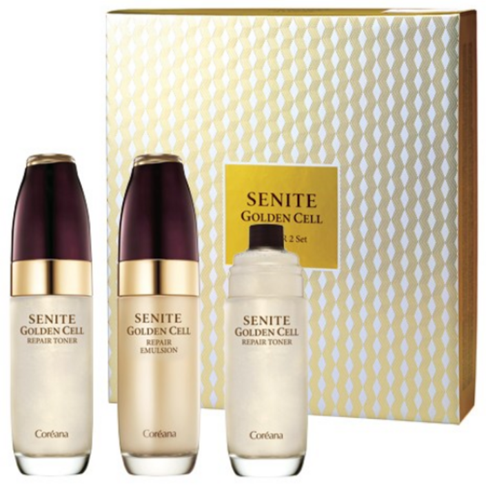 3종코리아나 세니떼 골든셀 리페어 2종기획토너,에멀션,토너리필쇼핑백, 1세트