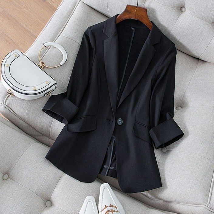 킹덤컴퍼니 여성 7부 린넨 정장 자켓 봄 여름