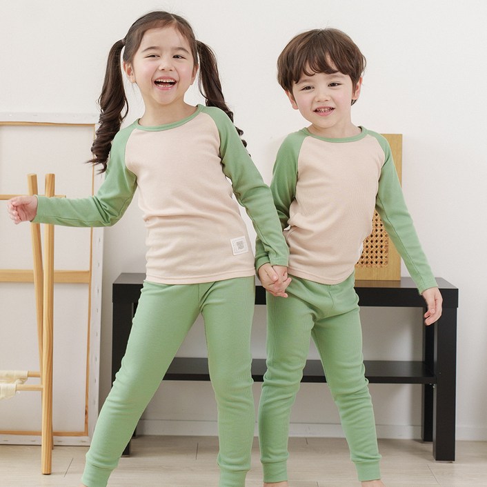 보누맘 나그랑 기모 골지 실내복 상하의 세트