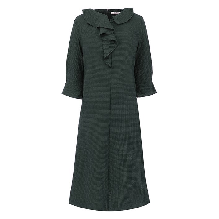 크로커다일레이디 버튼 포인트 소매 프릴넥 원피스 CLCMOP103