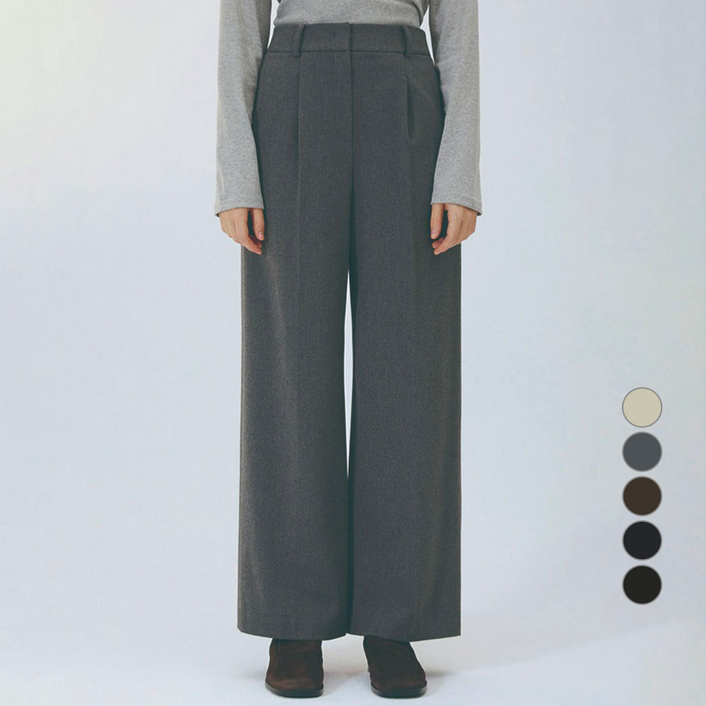 리스트 여성용 원턱 와이드 팬츠 TWWSLO80040