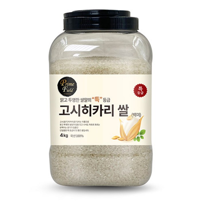 Prime Field 고시히카리 백미 특등급, 4kg, 1개 Prime Field 고시히카리 백미 특등급, 4kg, 1개