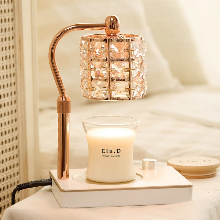 캔들백화점 루시드 캔들워머  워머전용 소이캔들150g세트, 화이트쟈스민민트, 로즈골드 화이트