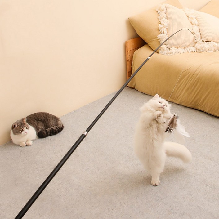 요기쏘 고양이 2.4m 장거리 낚시대, 혼합색상, 1개