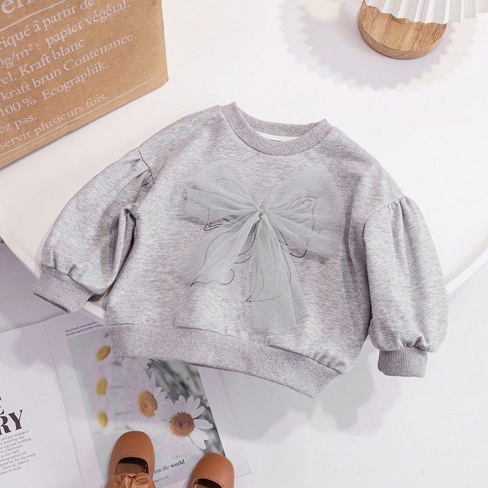 유블리 아동용 레아빈 리본 샤 포인트 맨투맨