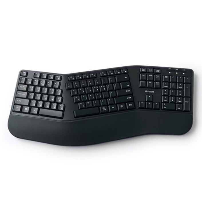 아이리버 멀티페어링 인체공학 무선키보드, 블랙, EQwearERGO WAVE EW3, 제조사축