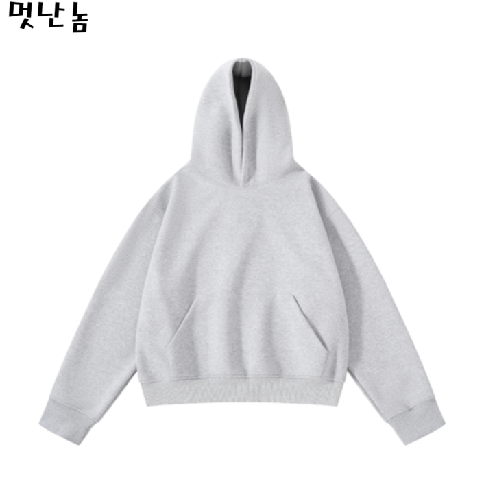 남자 오버핏 후드티 숏후드 커플 두꺼운 후드티셔츠