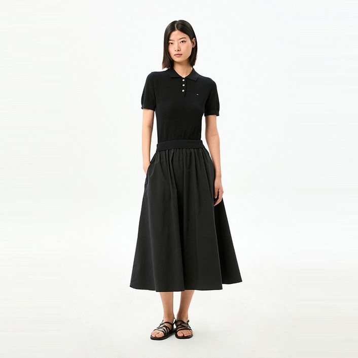 타미힐피거 스웨터 믹스 드레스 T22G1WOP301WL1B60