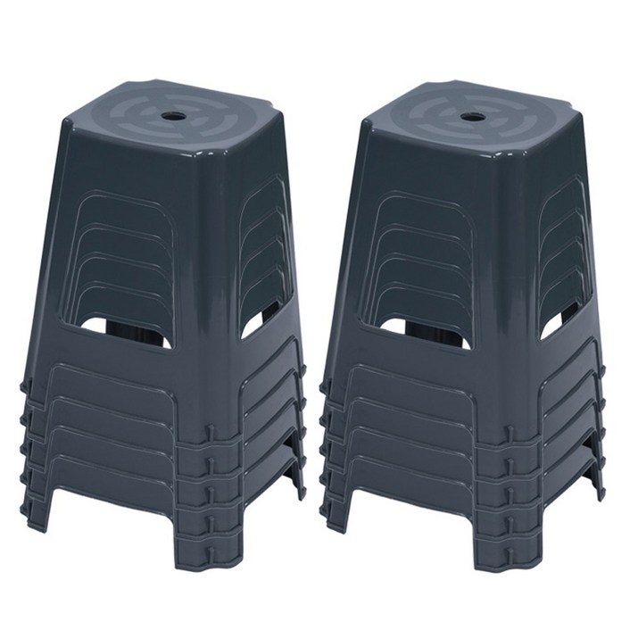 플라스틱의자 사각의자 야외의자 행사 편의점 포장마차 간이용 보조 10개, 그레이, 10개