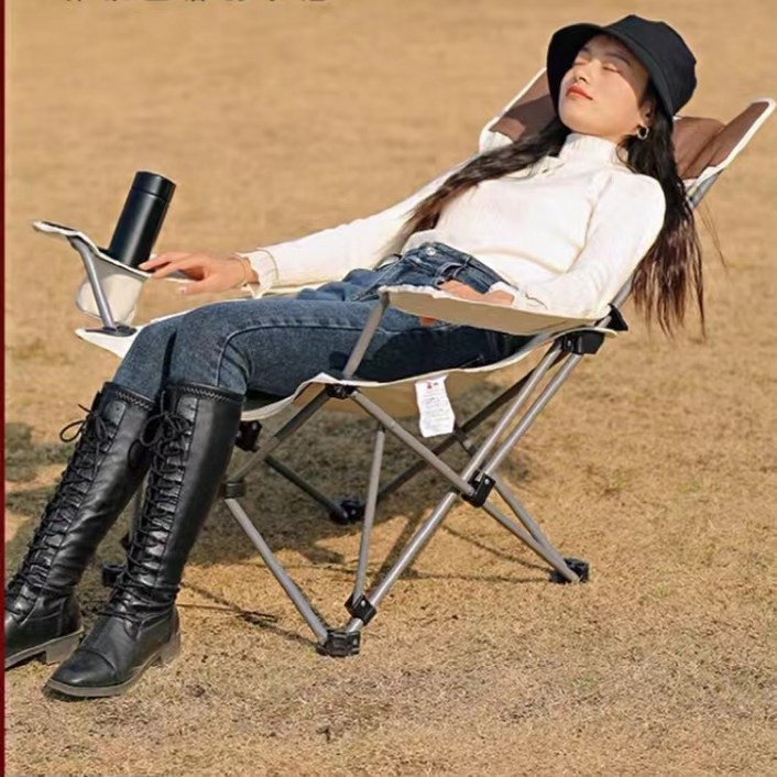 야외 접이식 휴대용 리클라이너 비치 캠핑 의자 감독 의자