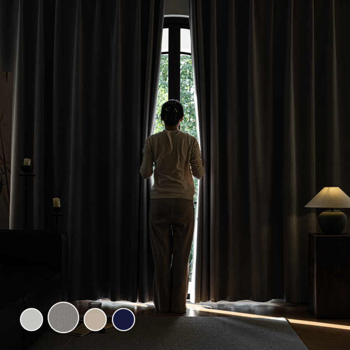 11 HOMEY NEST 밝은색상 99.99 빛차단 암막커튼 호텔식 방풍 암막 린넨커텐 아일렛형