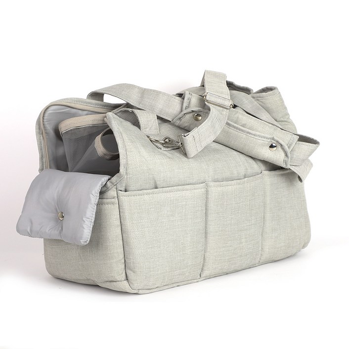 도그팜 강아지 프리미엄 이동장 캐리어 가방 슬링백, 1개, 그레이