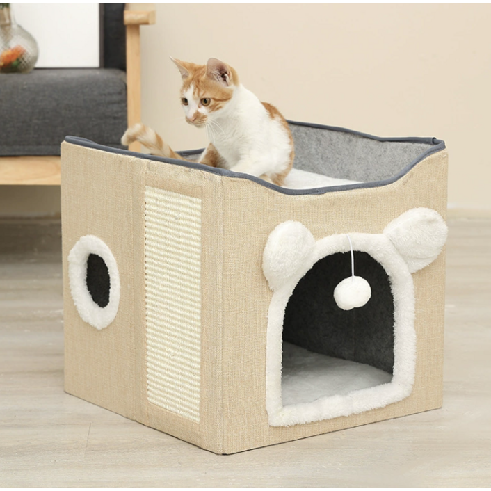 루미베로 접이식 스크래쳐 고양이 하우스