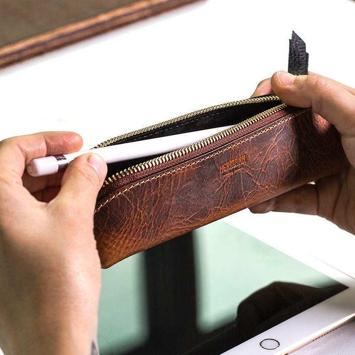 헤르만 레코드핏 펜슬케이스  평생 하나 쓰는 가죽 필통 펜케이스 핏