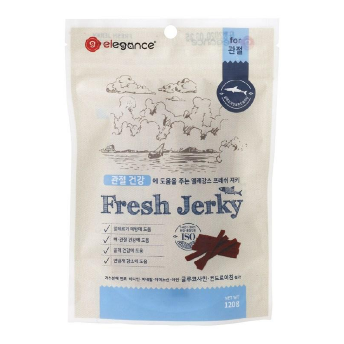엘레강스펫 강아지 저알러지 가수분해 간식 프레쉬 져키