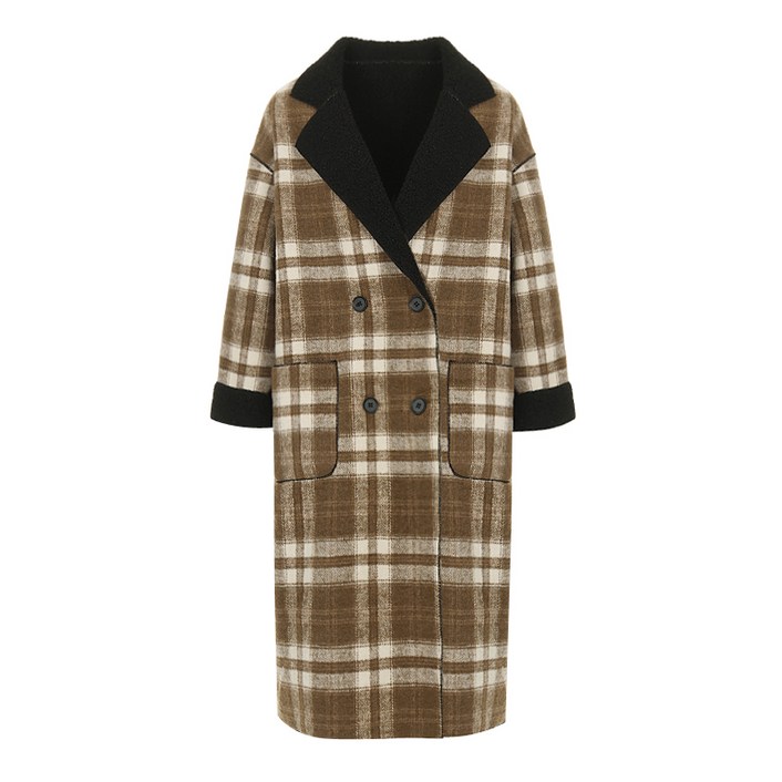 페이지플린 시어링체크롱무스탕코트 P3DCT009C