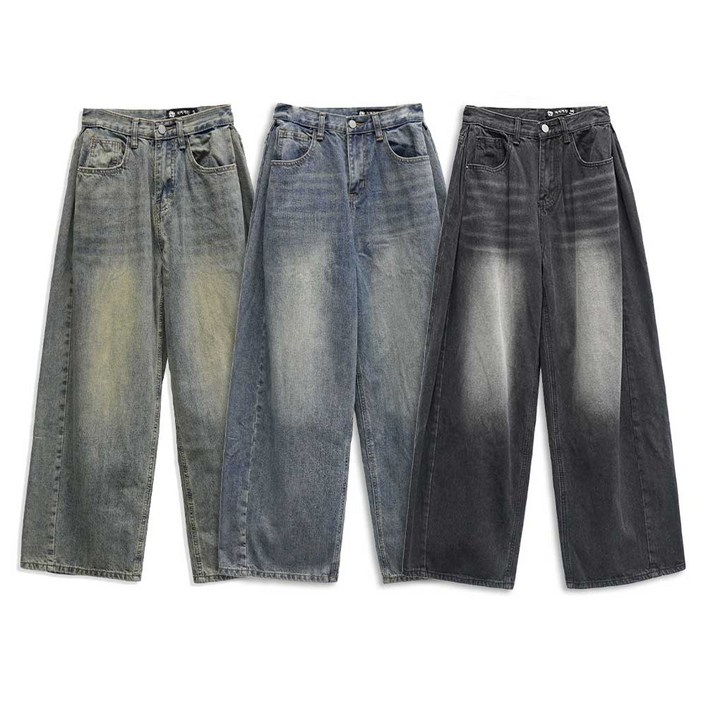 [키140/키150/키160] 키키코 가을 폴딩핀턱와이드데님팬츠 와이드 청바지