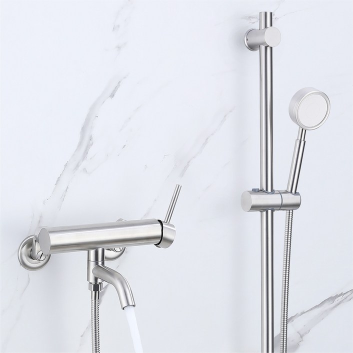 준앤코 스테인리스 샤워수전 샤워기 세트 욕실수전 슬라이드바 SQS03