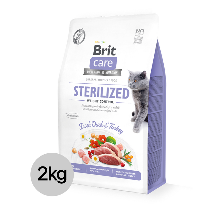 브릿 케어 캣 그레인프리 고양이사료, 1개, 2kg, 오리 칠면조