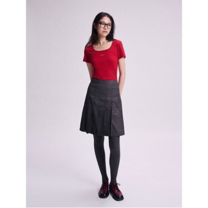 빈폴 BEANPOLE LADIES B. my 슬림핏 반소매 티셔츠 레드 BF4842N016 220767