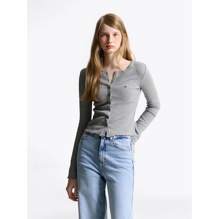 타미힐피거 슬림 립 스냅 버튼 탑 (T32F6TTO01TWT2P6N)