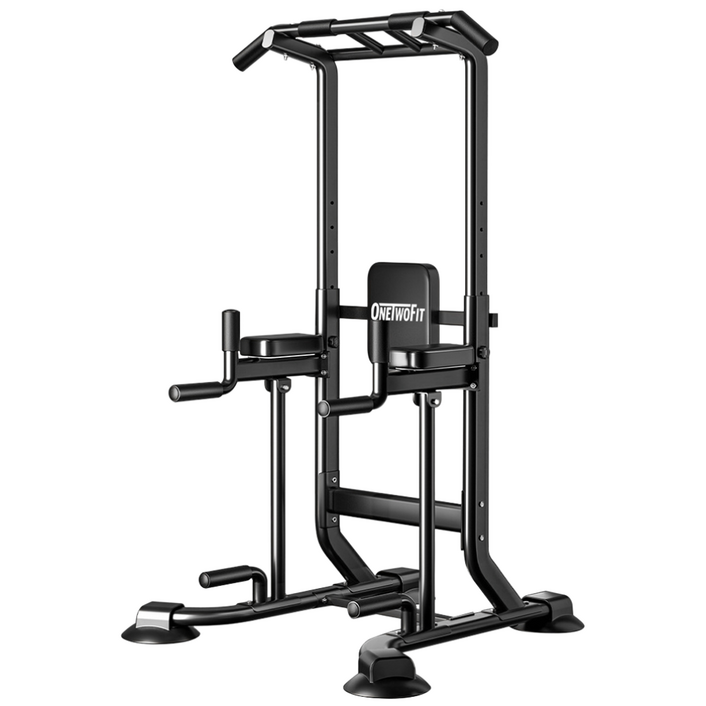 OneTwoFit 원투핏 다용도 턱걸이 높이 6단계 조절가능 가정용 철봉 운동기구, 블랙