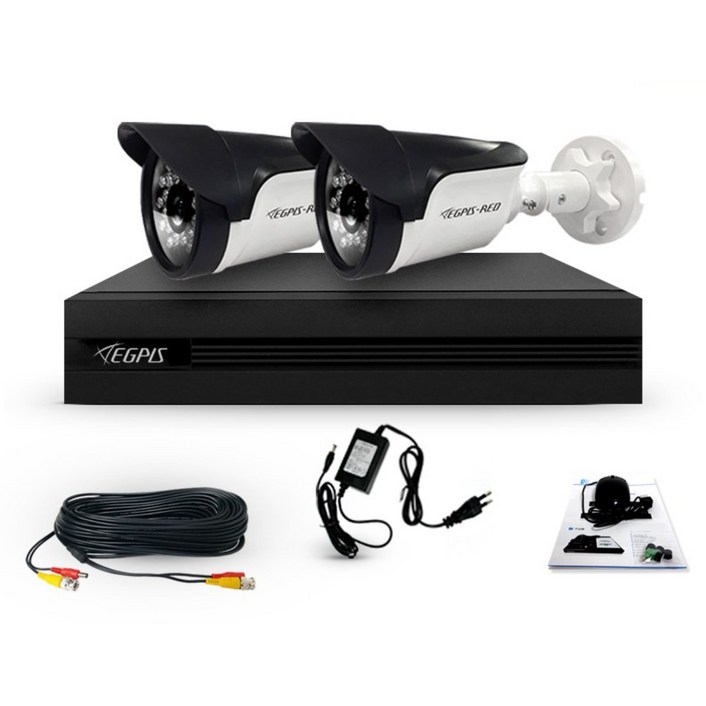 이지피스 500만화소 지원 가정용 CCTV 감시카메라 실외 2대 세트, 1개