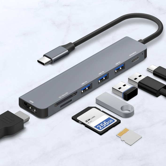 홈플래닛 7포트 USB3.0 멀티허브 DEX미러링 USB3 타입C HDMI SDMSD HUB7CL 홈플래닛 7포트 USB3.0 멀티허브 DEX미러링 USB3 타입C HDMI SDMSD HUB7CL