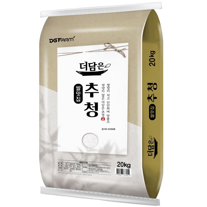 더담은 경기미 추청 아끼바레 쌀, 20kg 특등급, 1개