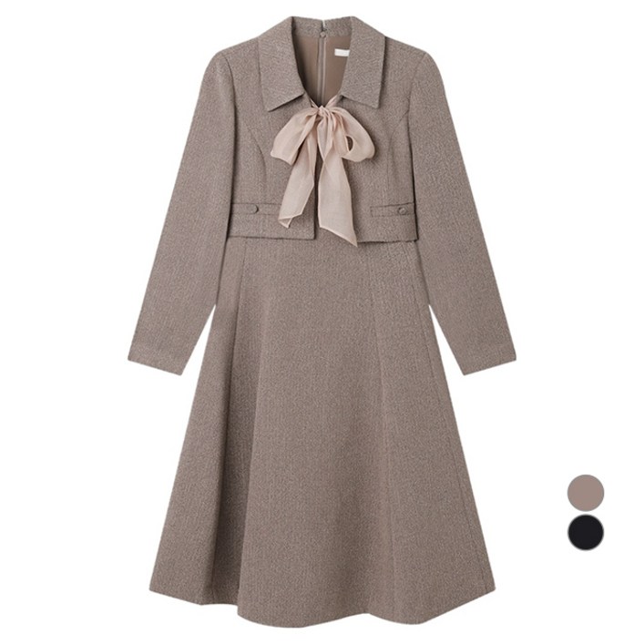 로엠 여성용 조직감 자켓형 롱 원피스