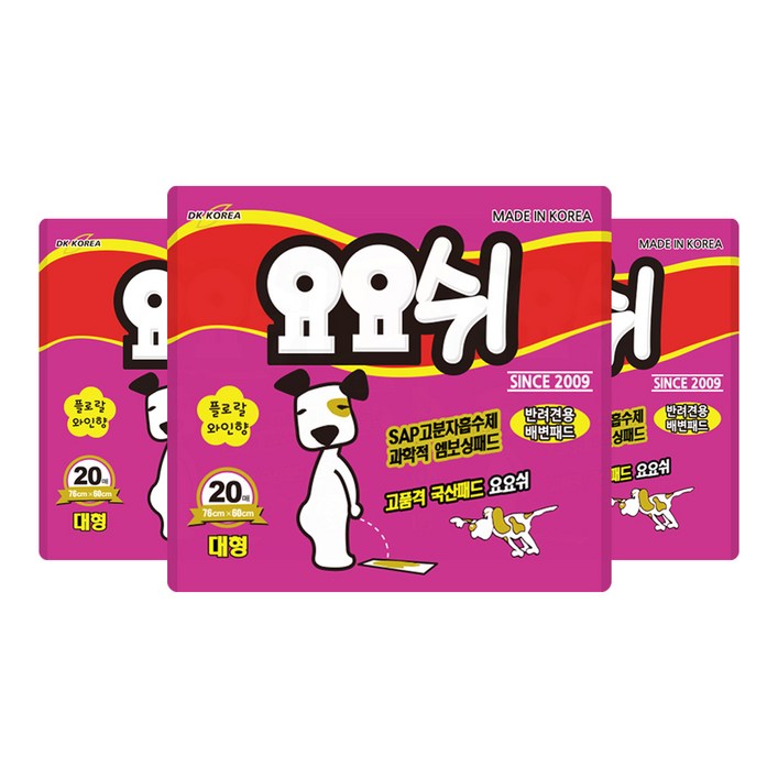 요요쉬 패드 대형 20매 플로랄와인향, 20개입, 3개