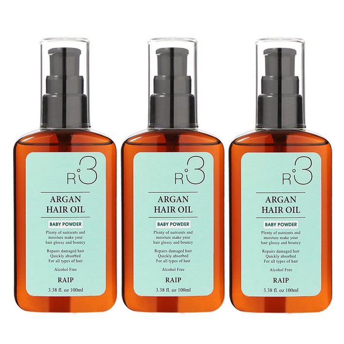 라입 R3 아르간 헤어오일 베이비파우더, 100ml, 3개 라입 R3 아르간 헤어오일 베이비파우더, 100ml, 3개