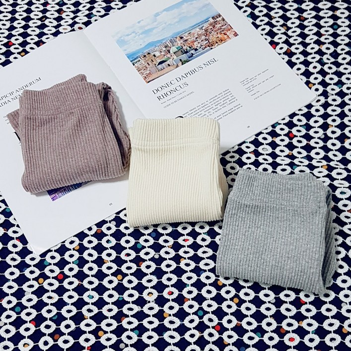 레인보우키즈 유아동용 마카롱 골지 레깅스 3종세트