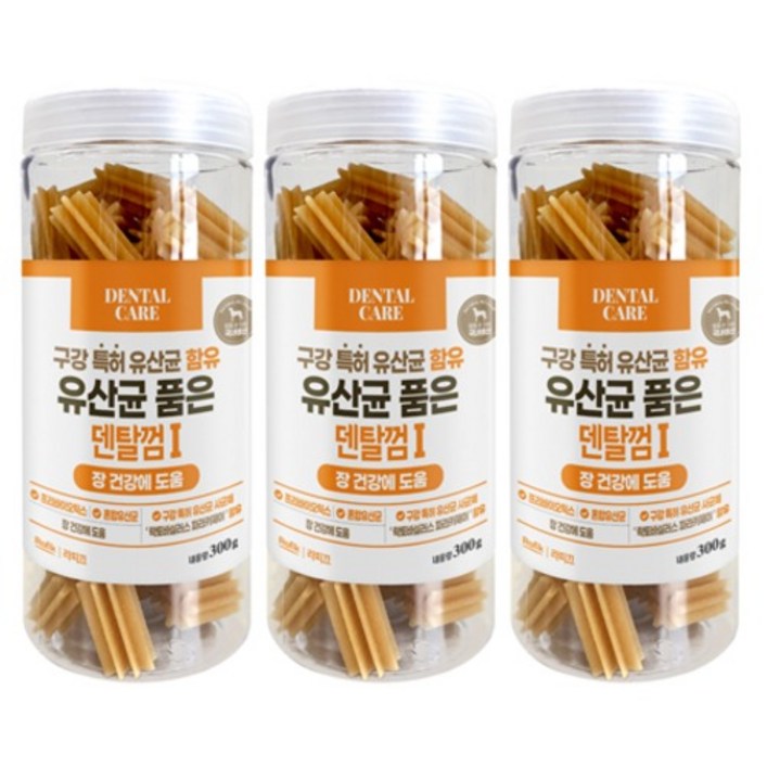라피끄 강아지 유산균 품은 덴탈껌, 장 건강, 300g, 3개