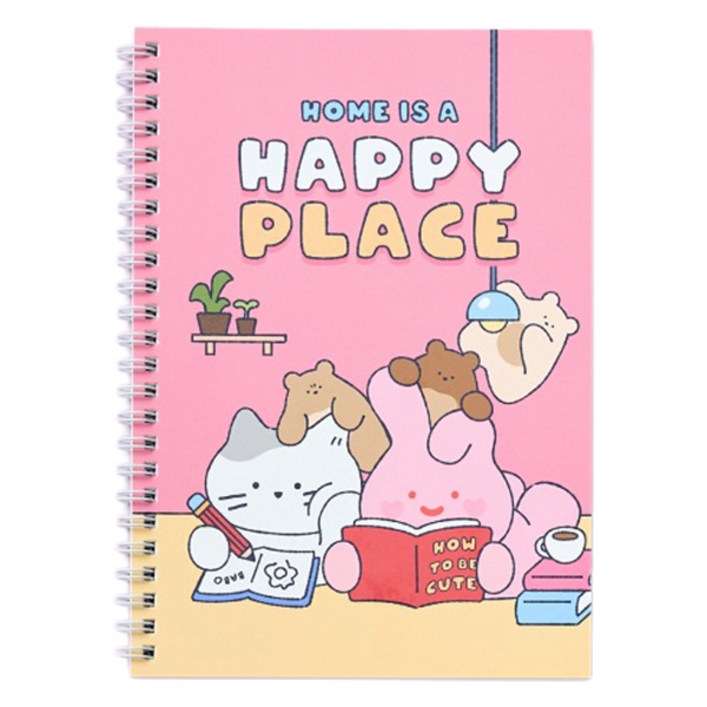 모던하우스 버터샵 몽글몽글 밀크캣 스크래빗 버터곰 HAPPY PLACE 유선노트 A5, 핑크, 1개 모던하우스 버터샵 몽글몽글 밀크캣 스크래빗 버터곰 HAPPY PLACE 유선노트 A5, 핑크, 1개