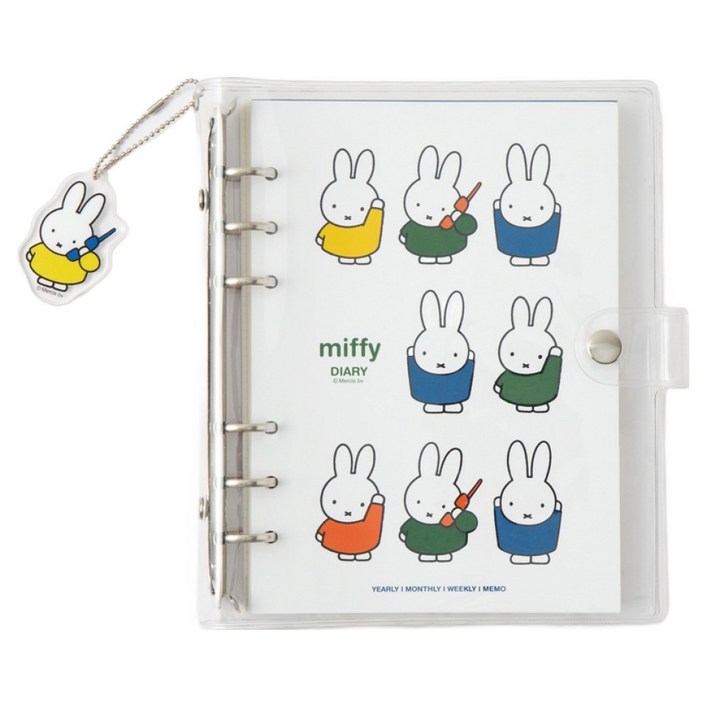 미피 6공 다이어리 A6, 화이트, 1개