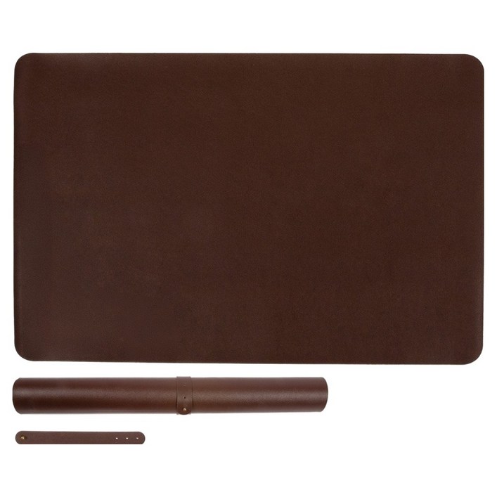 캠프빌리지 캠핑 테이블 보호 가죽 매트  고정 스트랩 세트, 브라운