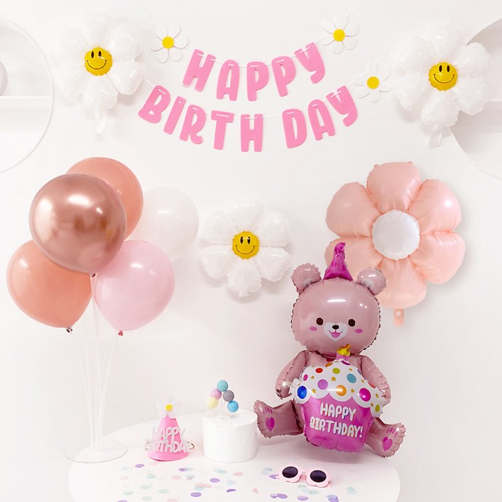 코멧 곰돌이 생일파티 파티풍선 세트 코멧 곰돌이 생일파티 파티풍선 세트