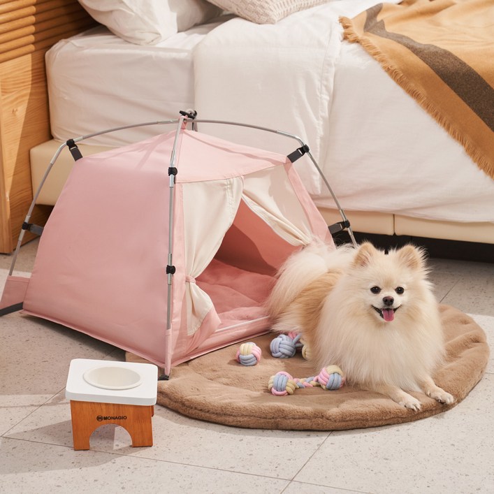 따수미 펫 강아지 극세사 원형 방석, 브라운, 1개