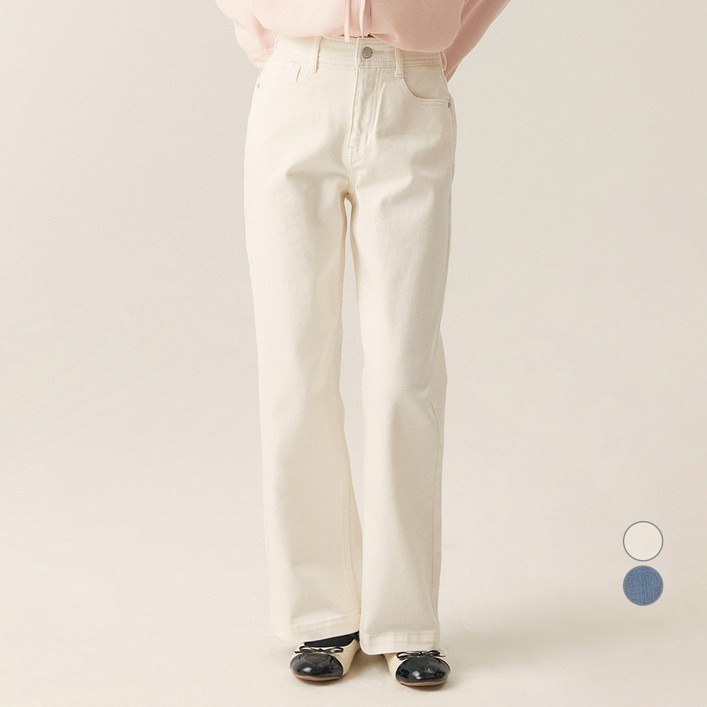로엠 여성용 핏 미 스트레이트 데님 팬츠