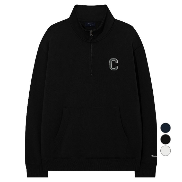 커버낫 남녀공용 C로고 하프집업 맨투맨