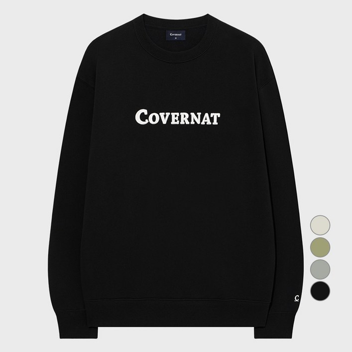 커버낫 남녀공용 센터 로고 맨투맨