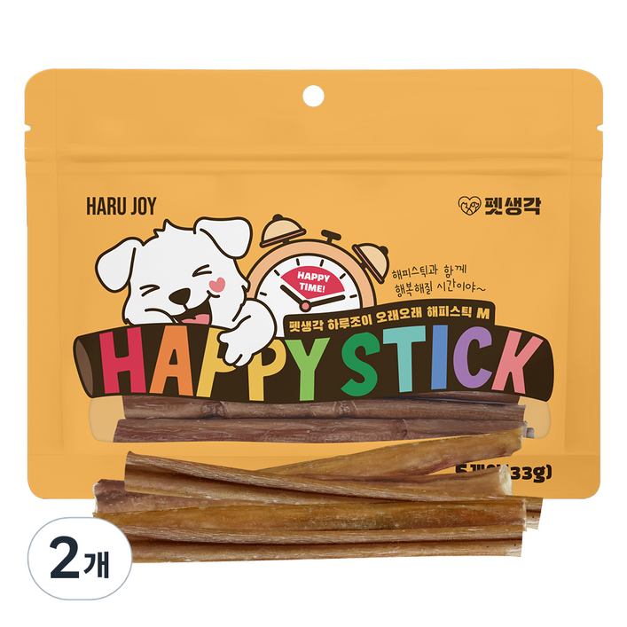 펫생각 강아지 하루조이 오래오래 해피스틱 M, 33g, 2개