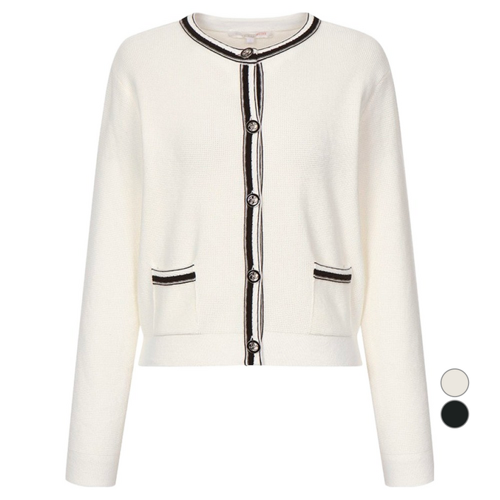 올리브데올리브 여성용 배색 포인트 니트 가디건