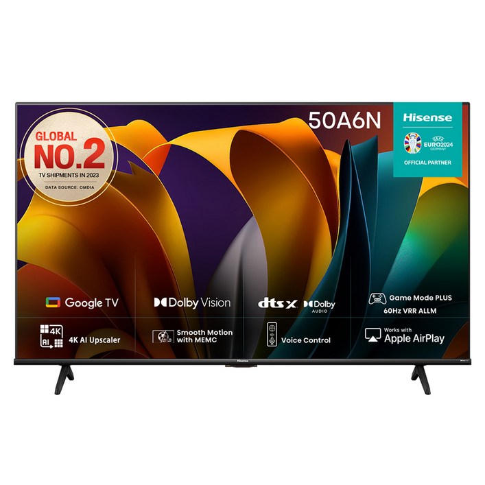 HISENSE 4K UHD LED 스마트TV 50A6N, 126cm(50인치), 50A6N, 스탠드형, 고객직접설치