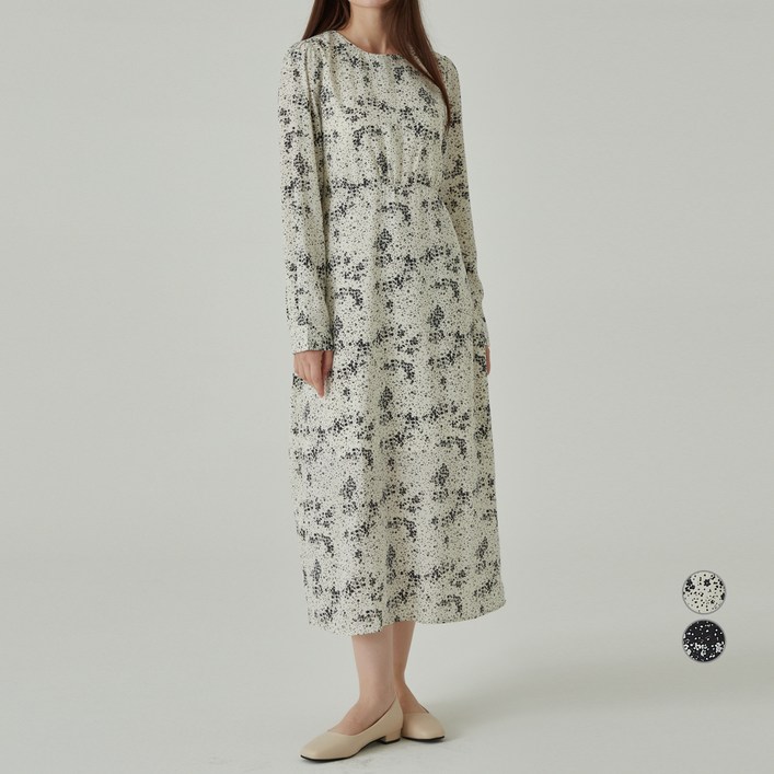 ELLE PARIS 여성용 나염 패턴 원피스 ELLE PARIS 여성용 나염 패턴 원피스