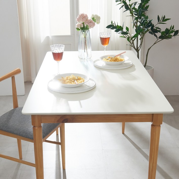헤즈로 에덴 원목 카페 업소 식당 4인용 사각 테이블 1200 x 700 x 720 mm