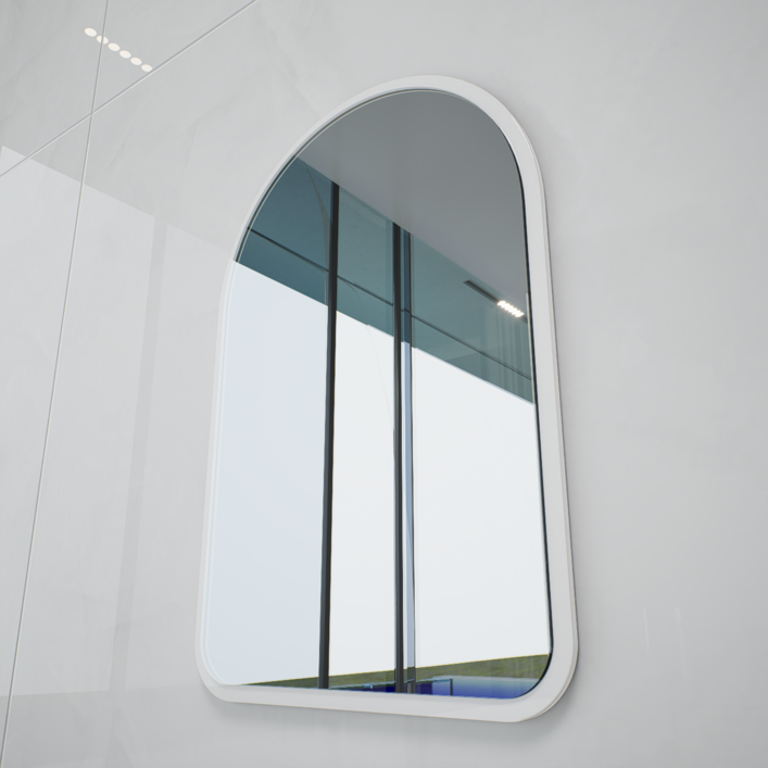 마드 부착식 일반 심플 아크릴거울 아치형 M, 화이트